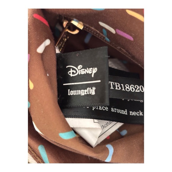 Disney Loungefly Ice Cream Cone Satchel White Pastel Print  Double Zip Handbag - Picture 11 of 16